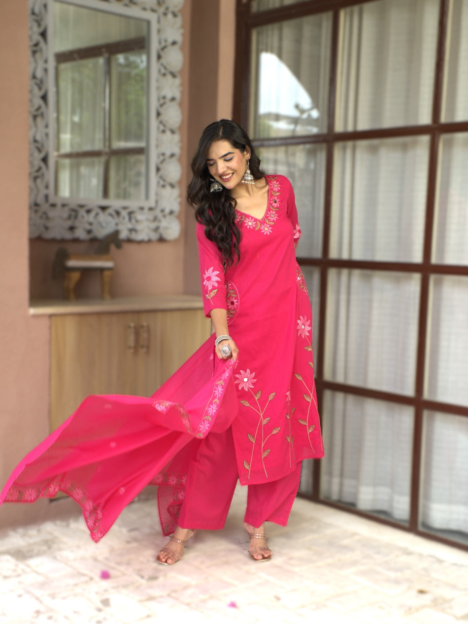 BLUSH PINK FLORAL SUIT SET