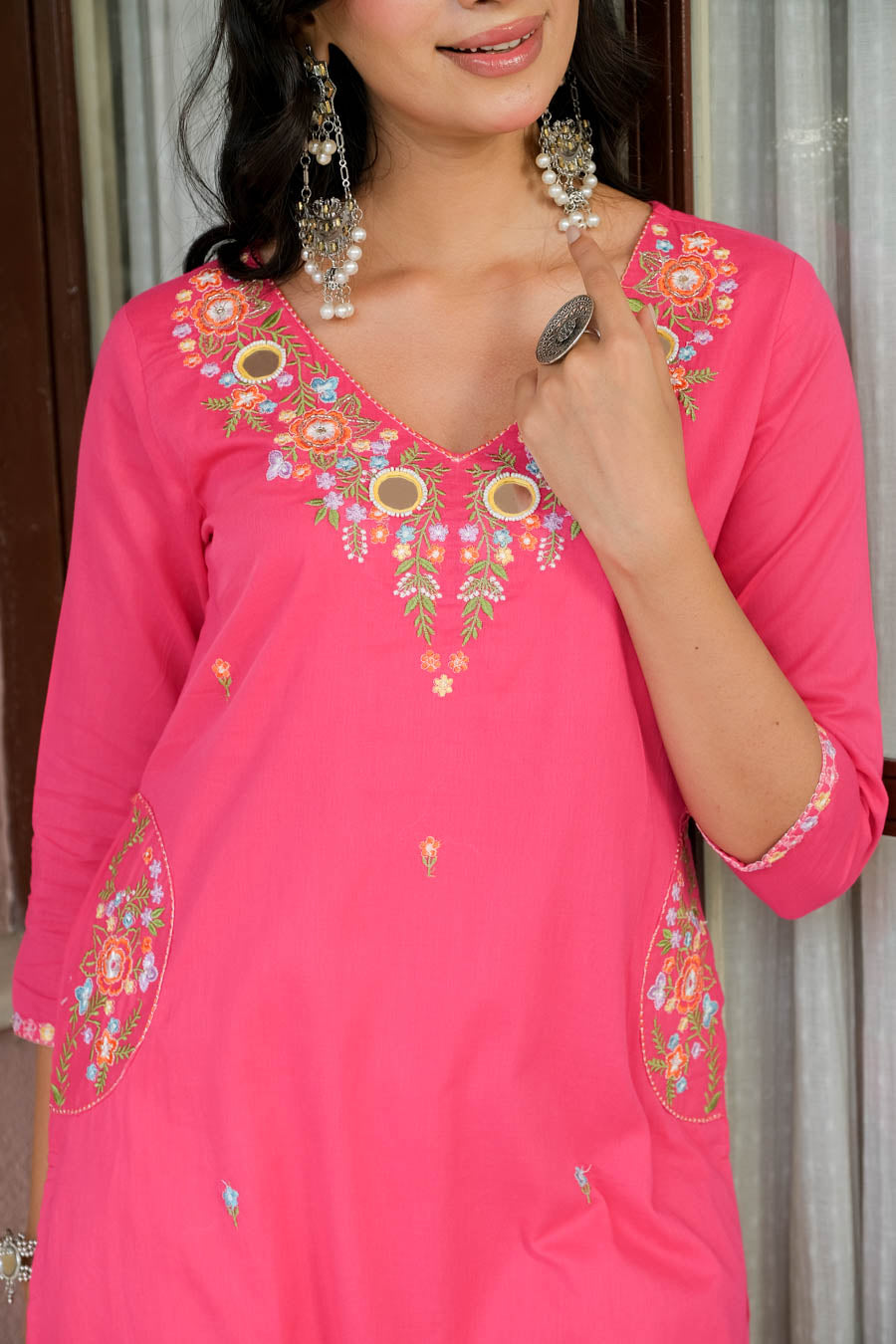 PETAL PINK MIRROR SUIT SET