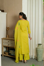 MINTED ELEGANCE HAND-PAINTED DUPATTA SUIT SET