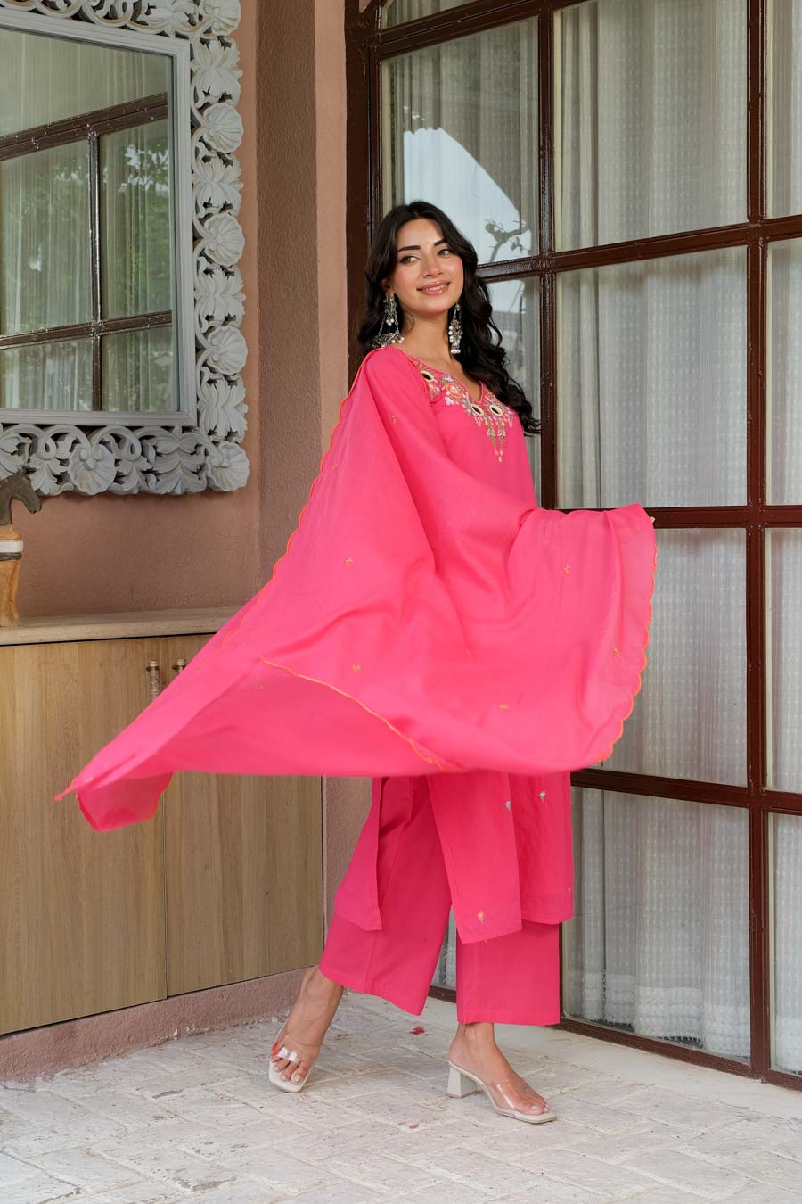 PETAL PINK MIRROR SUIT SET