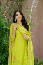 BLUSH LIME FLORAL SUIT SET