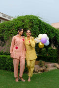 PEACH BLOOM MUL CHANDERI CO-ORD SET