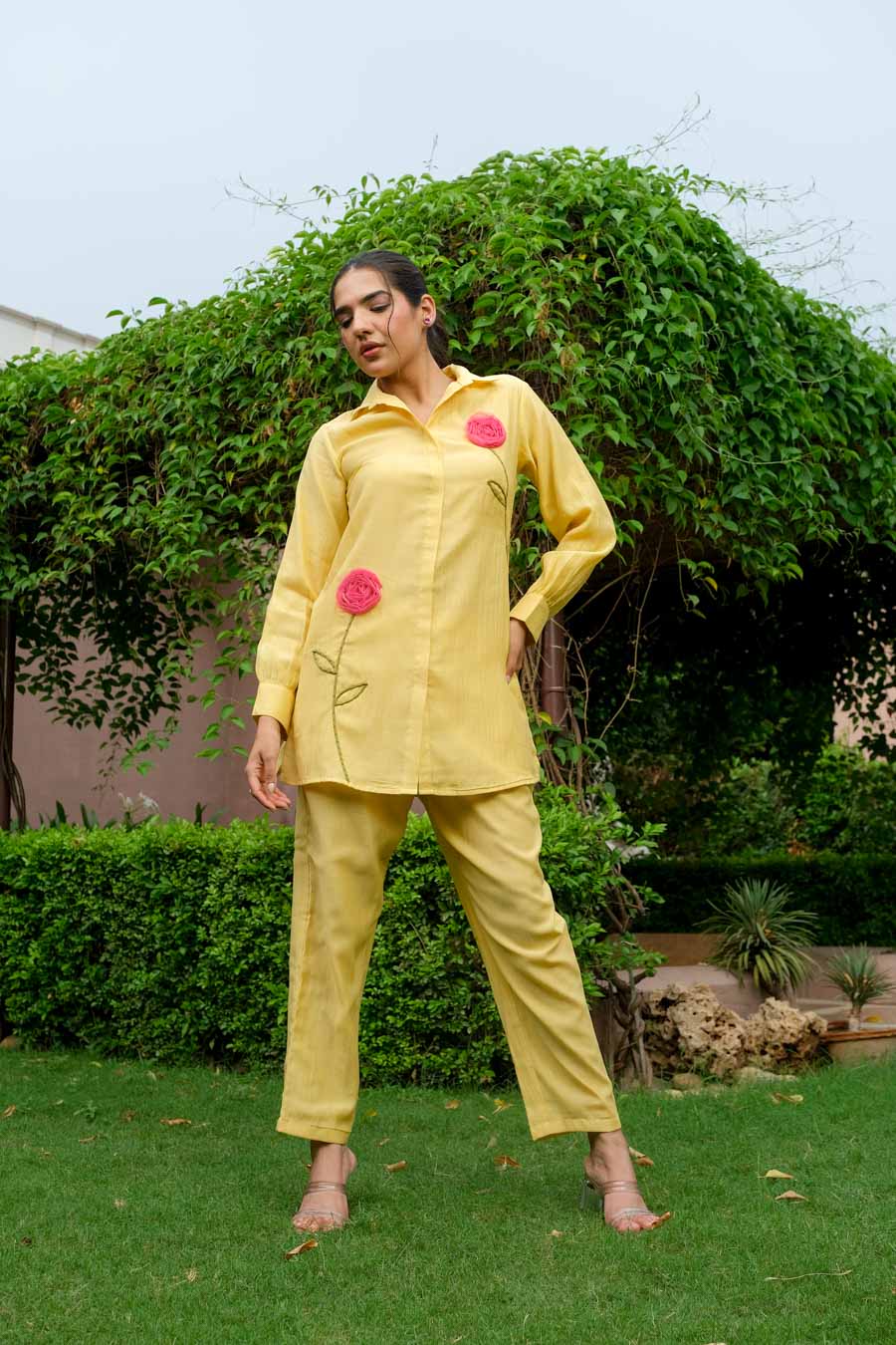 HONEY BLOOM MUL CHANDERI CO-ORD SET