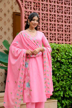 LOTUS FLORAL EMBROIDERED SUIT SET