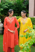 ROYAL RUST EMBROIDERED SUIT SET
