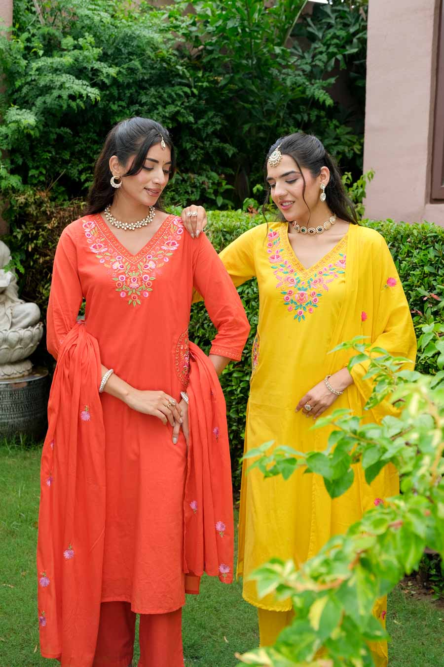 ROYAL RUST EMBROIDERED SUIT SET