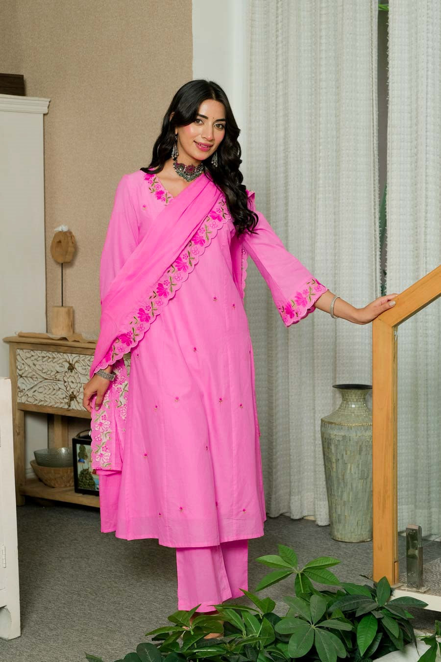 FLORAL BLOOM PINK SUIT SET