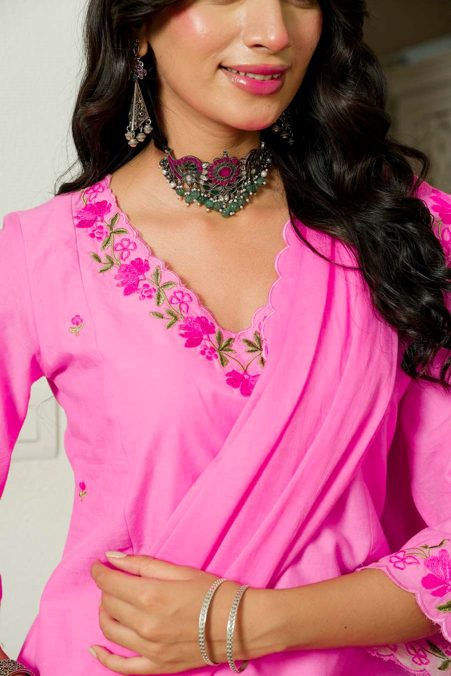FLORAL BLOOM PINK SUIT SET