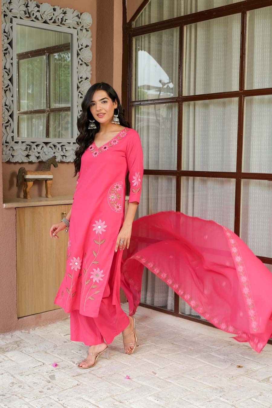 BLUSH PINK FLORAL SUIT SET