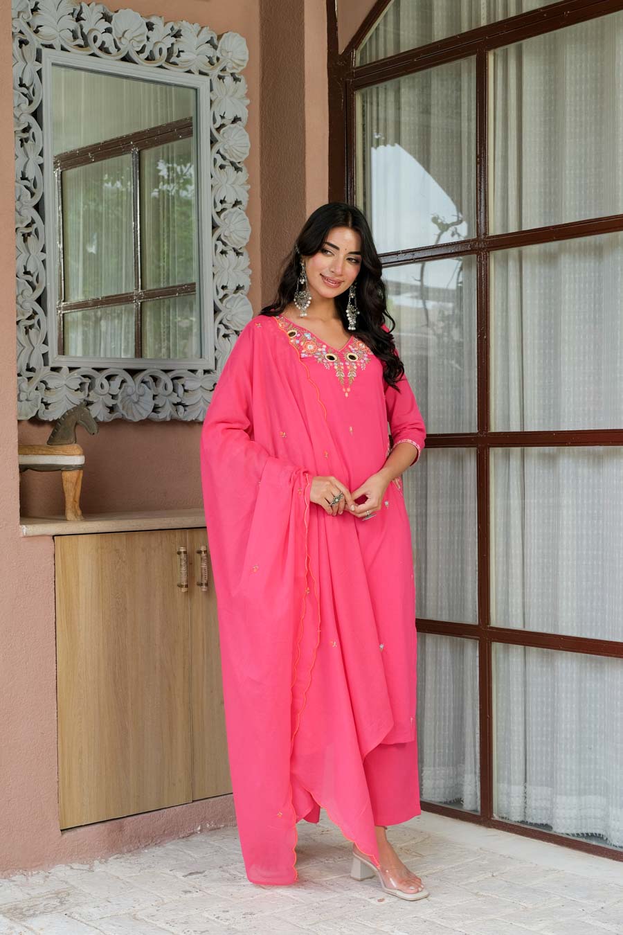 PETAL PINK MIRROR SUIT SET