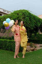PEACH BLOOM MUL CHANDERI CO-ORD SET
