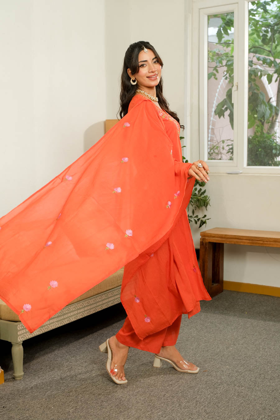 ROYAL RUST EMBROIDERED SUIT SET