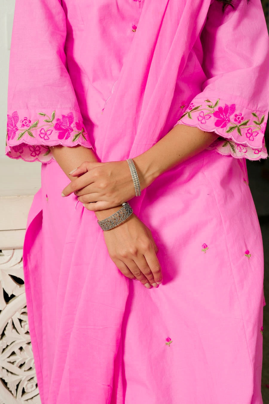 FLORAL BLOOM PINK SUIT SET