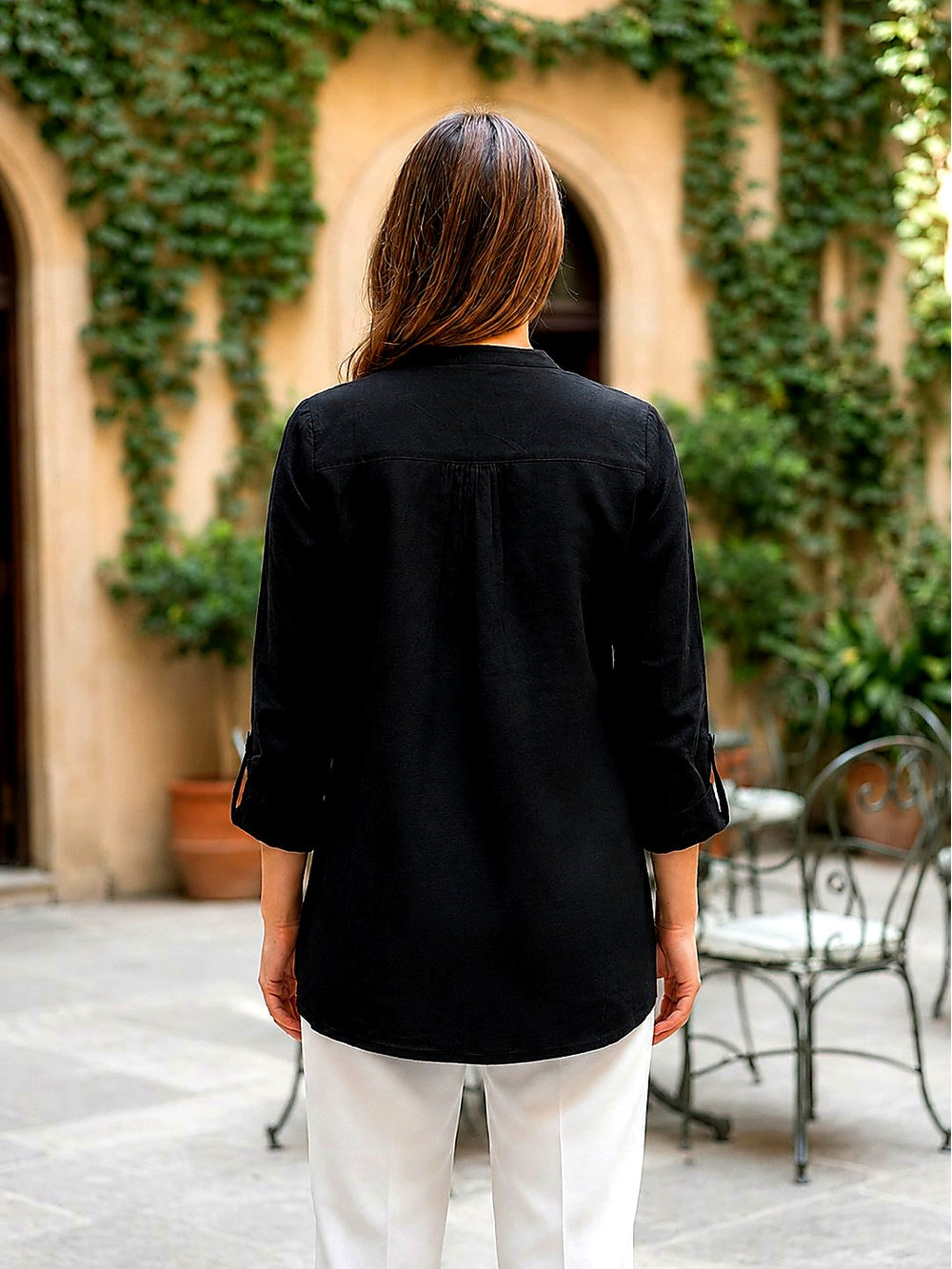 BLACK SOULFUL EMBROIDERED TOP