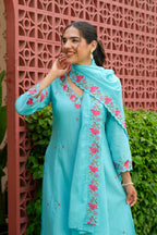 FLORAL BLOOM AQUA SUIT SET