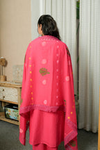 FUSCHIA PINK ELEGANCE HAND-PAINTED DUPATTA SUIT SET