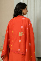 RUST ELEGANCE HAND-PAINTED DUPATTA SUIT SET