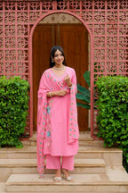 LOTUS FLORAL EMBROIDERED SUIT SET