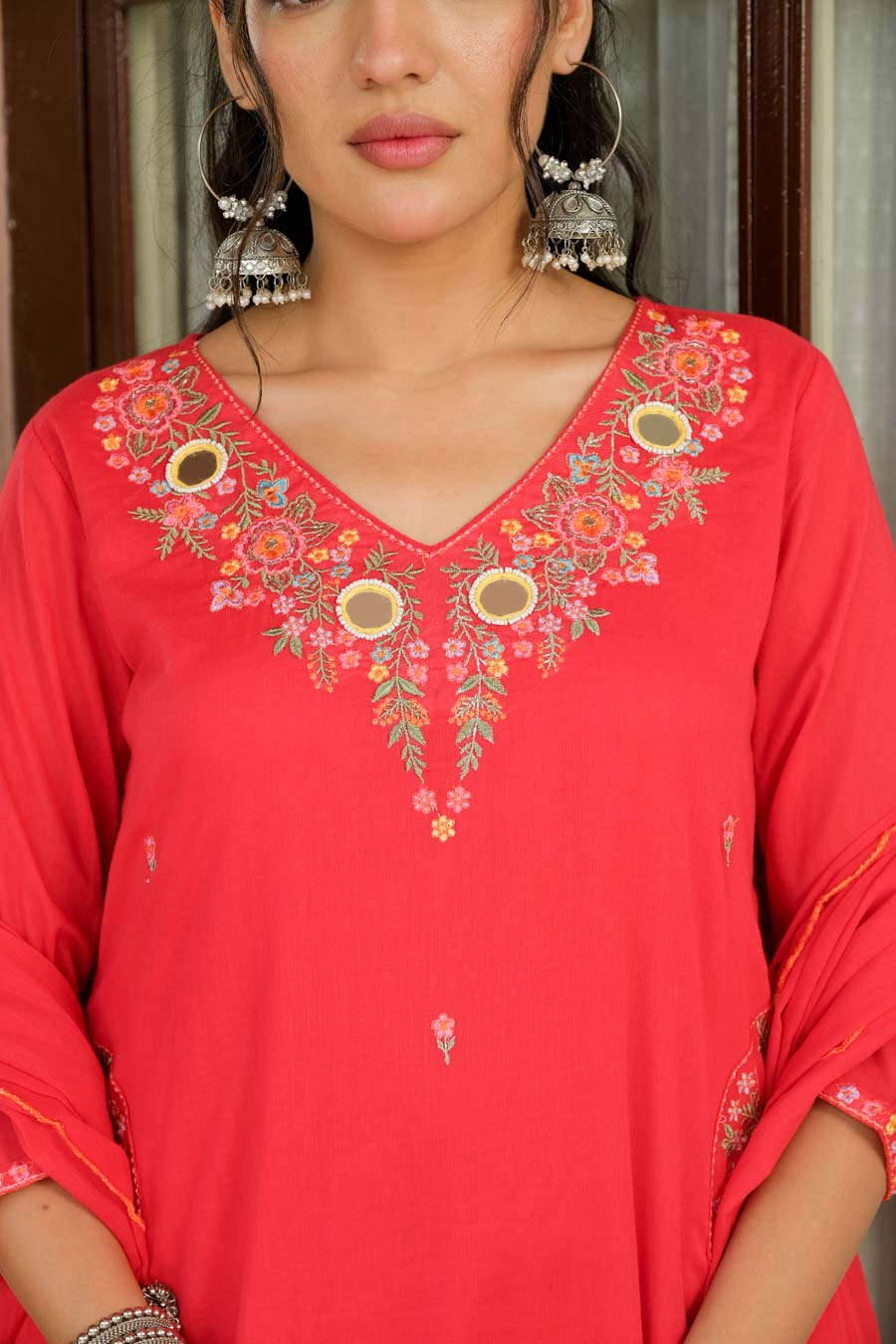 ROSE RED MIRROR SUIT SET