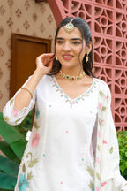 PEARL FLORAL EMBROIDERED SUIT SET