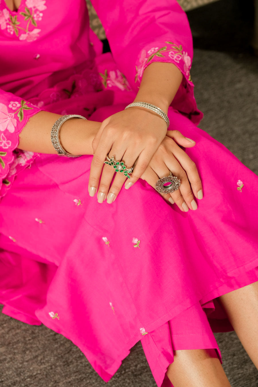 FLORAL BLOOM HOT PINK SUIT SET