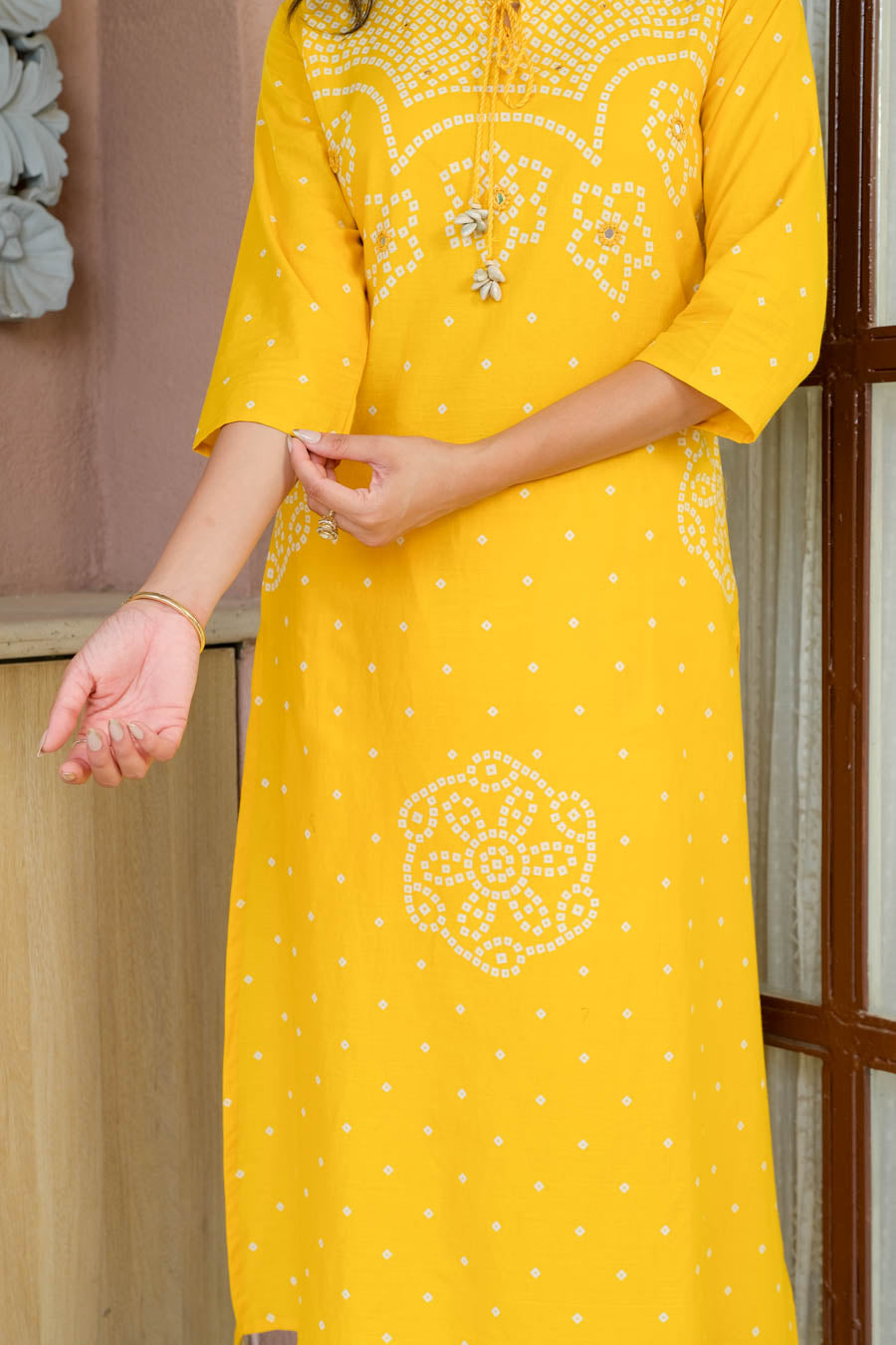 SUNFLOWR HERITAGE BANDHEJ SUIT SET