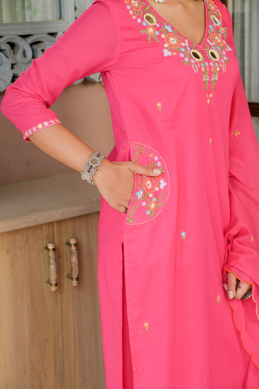 PETAL PINK MIRROR SUIT SET