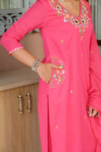 PETAL PINK MIRROR SUIT SET
