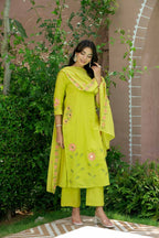 BLUSH LIME FLORAL SUIT SET
